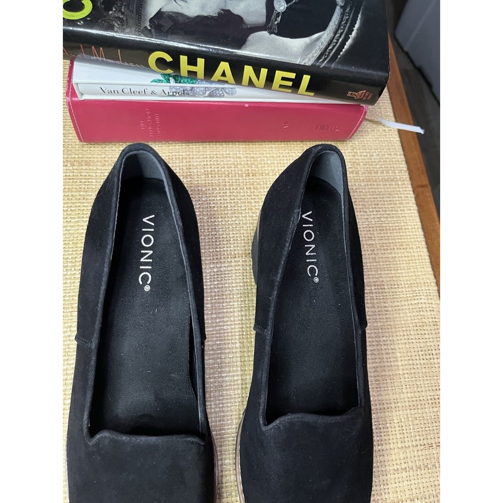 VIONIC Size 9 Black Willa Wedge Slip- On Loafer Moc Wedge Design Shoes - Picture 3 of 11
